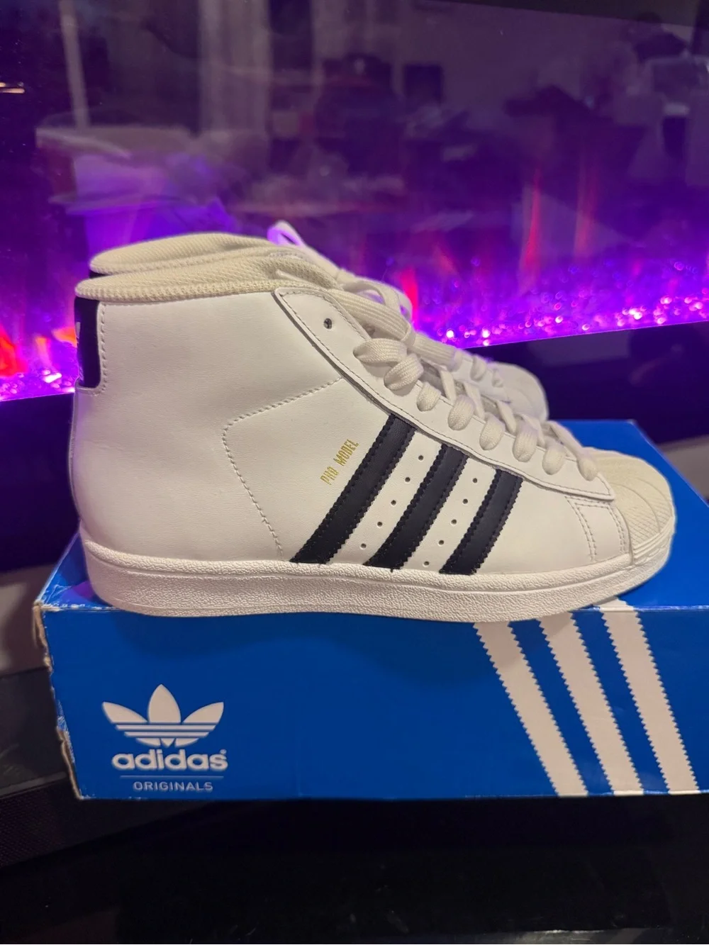 adidas White and Black Kids Classic Shell-Toe Sneakers